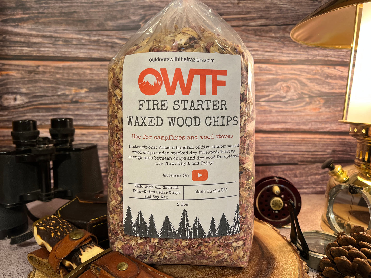Fire Starter Waxed Cedar Wood Chips 2lbs