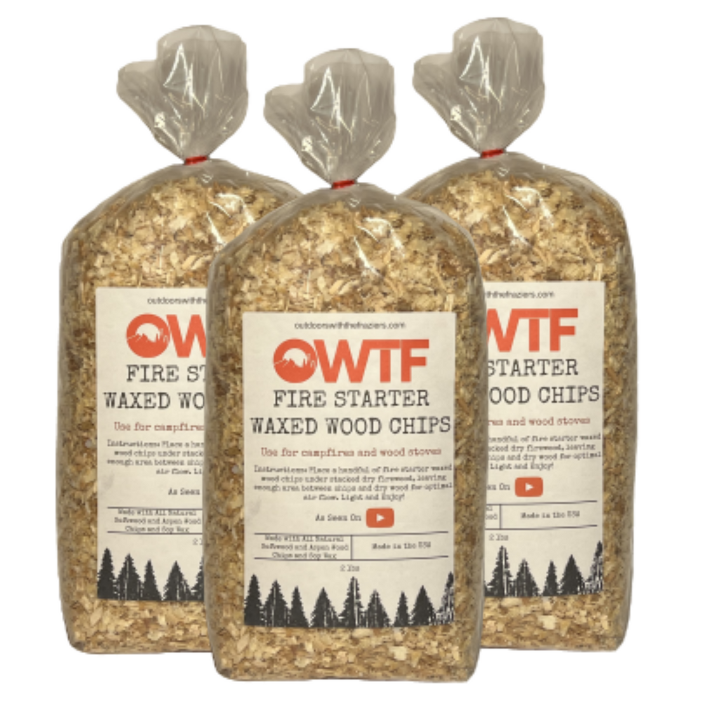 Fire Starter Waxed Pine Wood Chips 2lbs