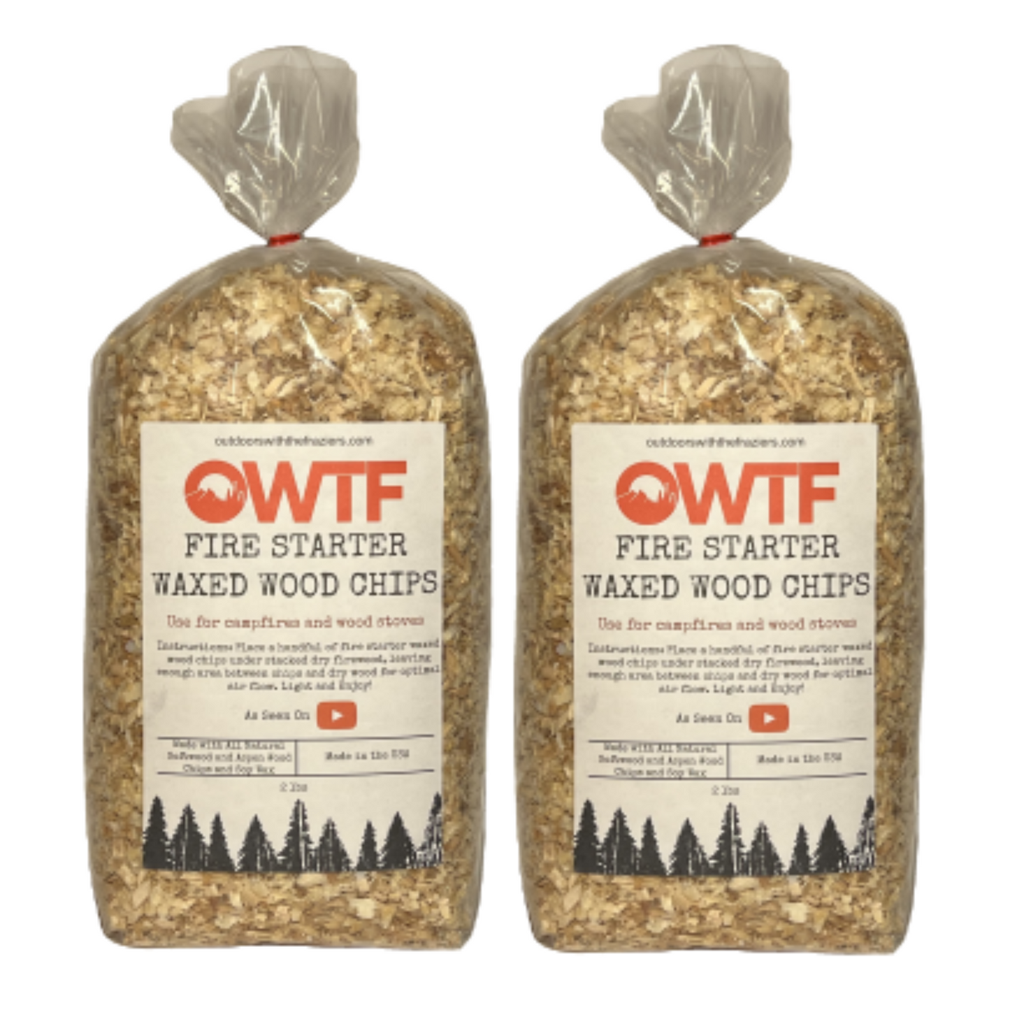 Fire Starter Waxed Pine Wood Chips 2lbs