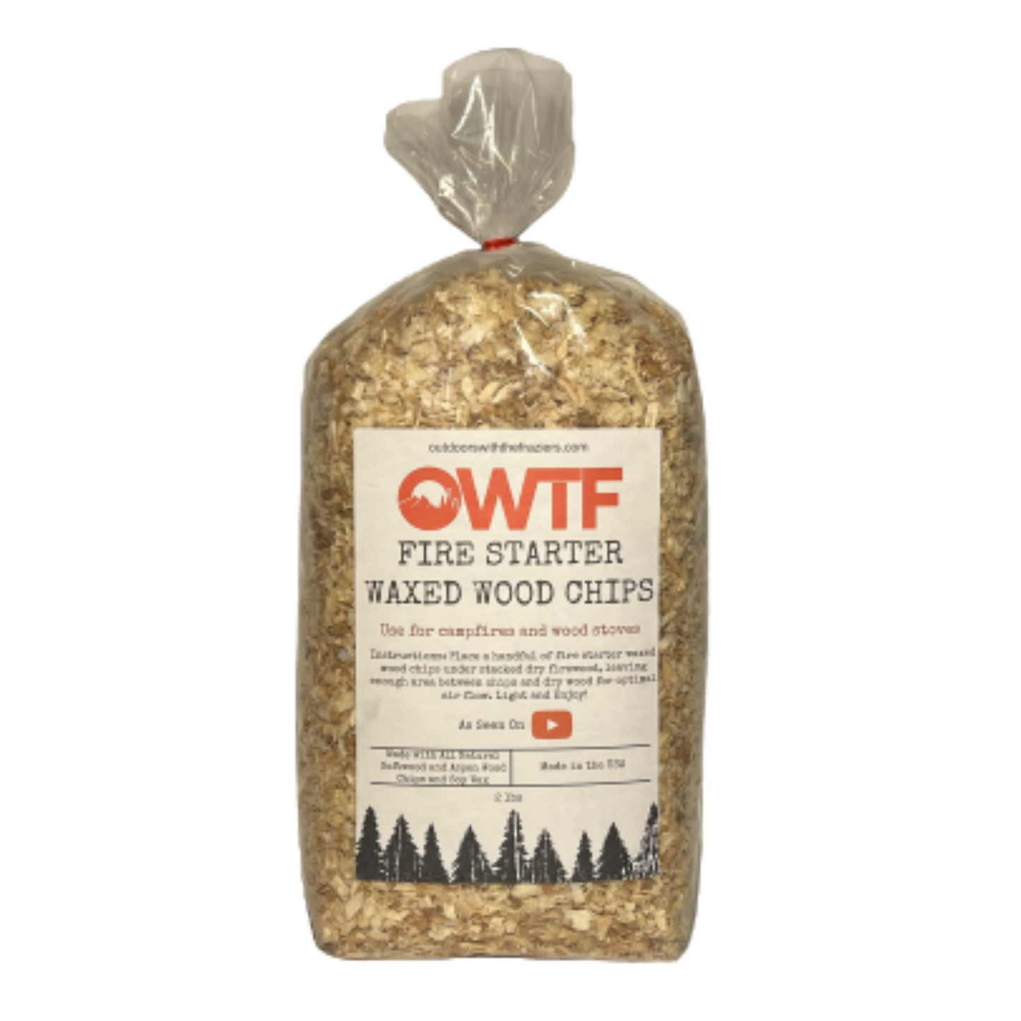 Fire Starter Waxed Pine Wood Chips 2lbs